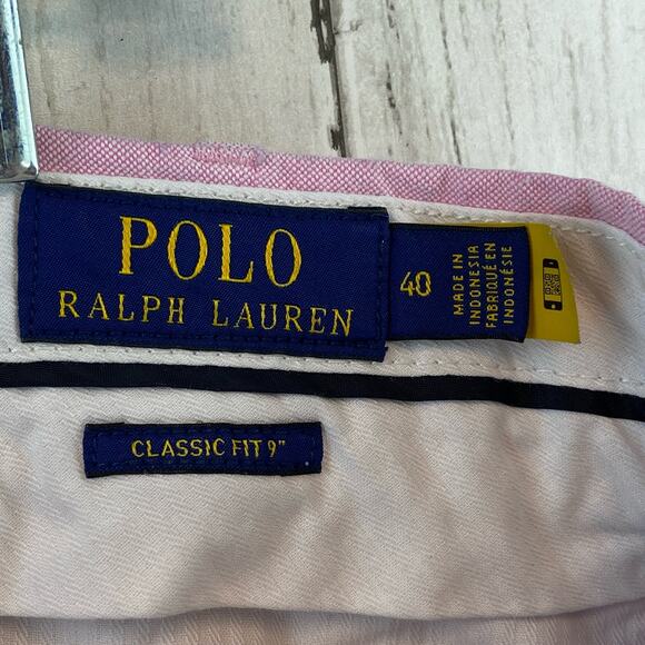 Polo Ralph Lauren Pink High Rise Classic Fit 9" Chino Short Mens Size 40 - Picture 6 of 11